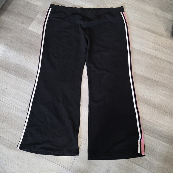 Harley-Davidson Pants - Harley-Davidson Black Joggers with Pink and White Stripes